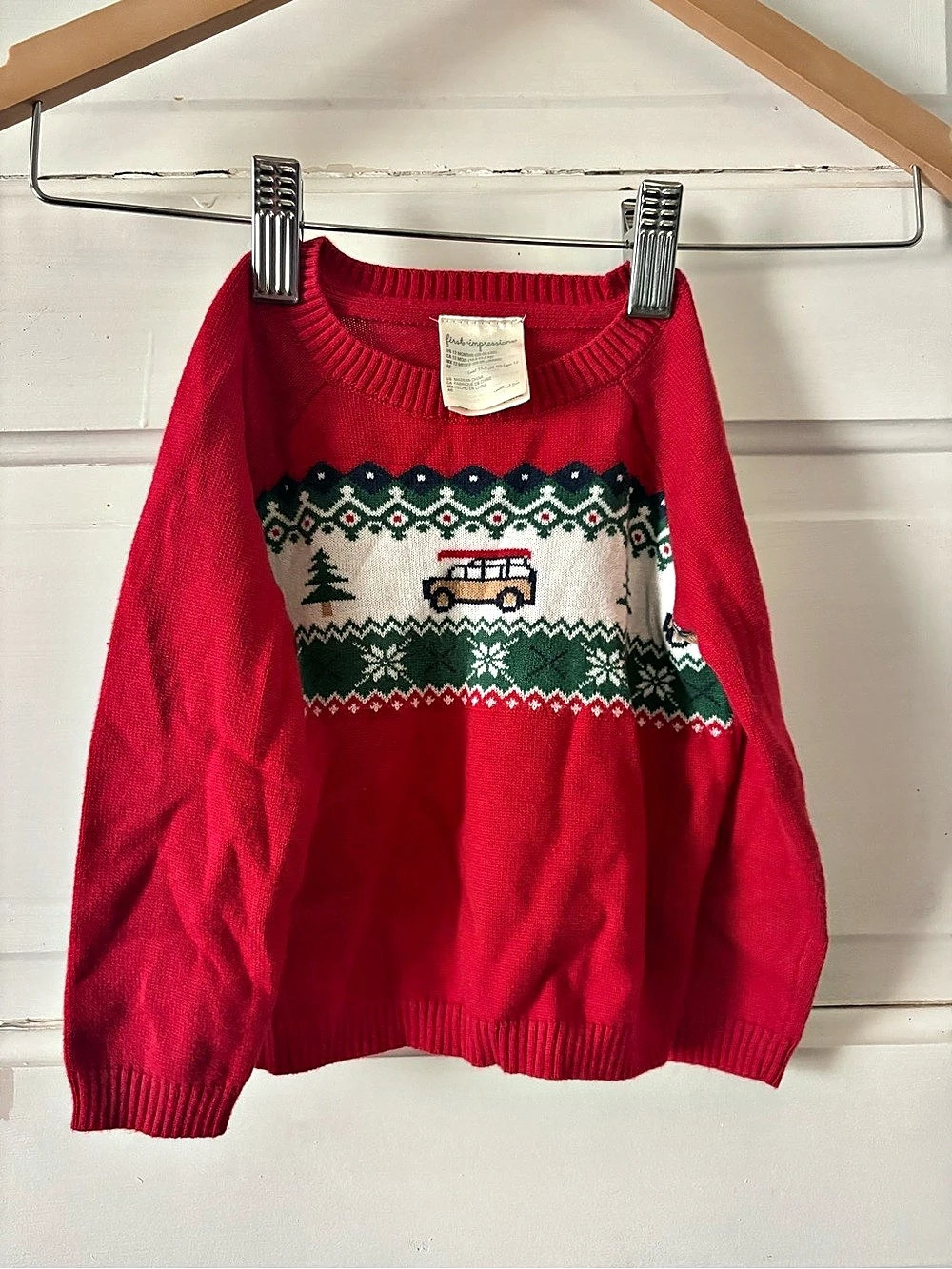 First Impressions Kids Fair Isle Sweater Baby 12M Like New